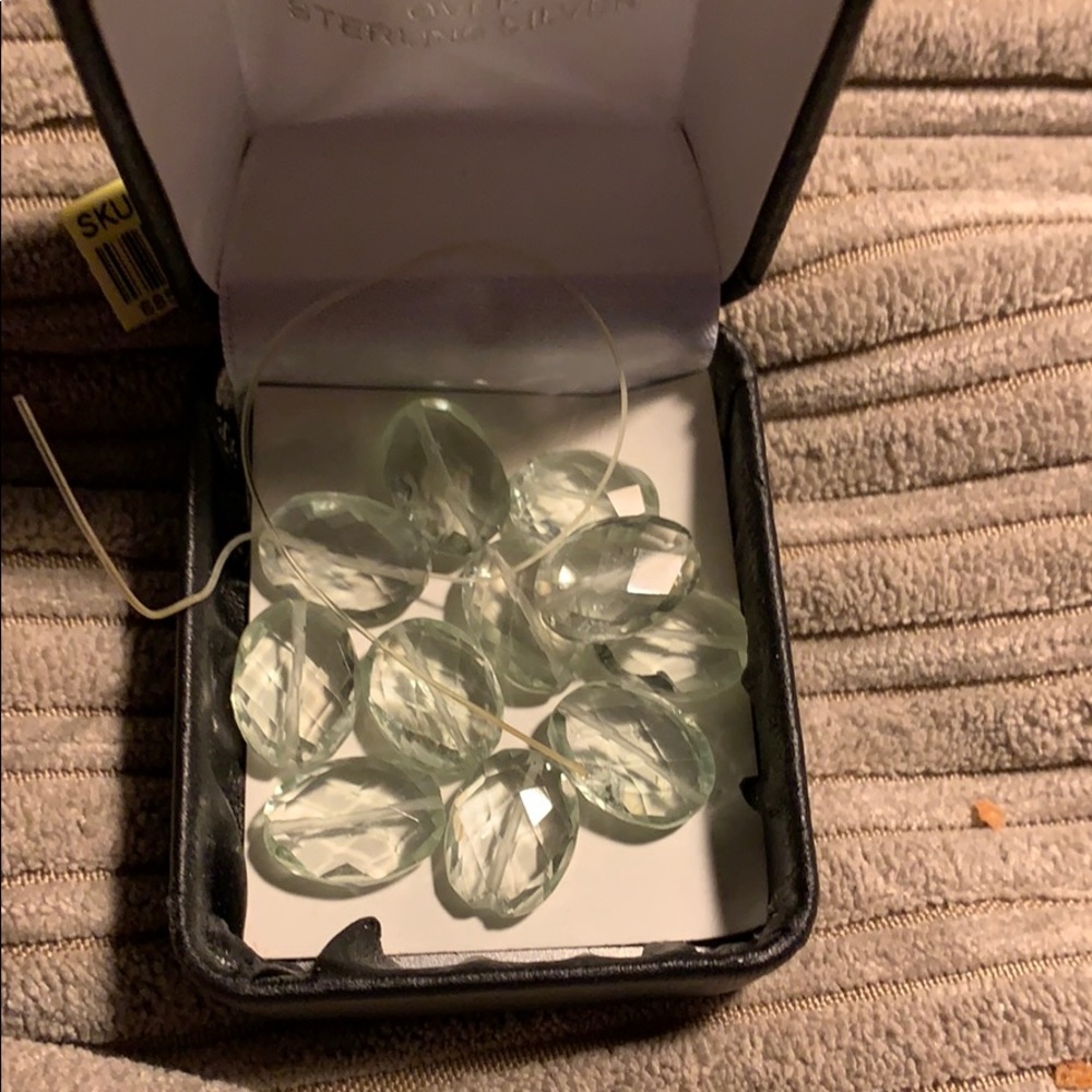 Green Amethyst oval pieces natural untreated